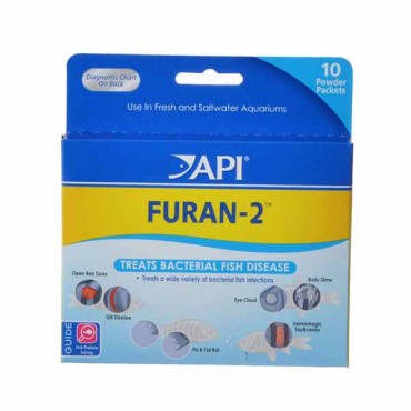 API Furan-2 Powder Anti-Bacterial Fish Medication - 10 Powder Packets - 2 Pieces