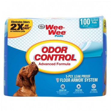 Four Paws Wee Wee Pads - Odor Control - 100 Pack - 22 in.L x 23 in.W