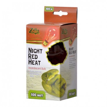 Zilla Incandescent Night Red Heat Bulb for Reptiles - 100 Watt - 2 Pieces