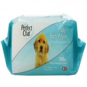 Perfect Coat Puppy Bath Wipes - 100 Pack