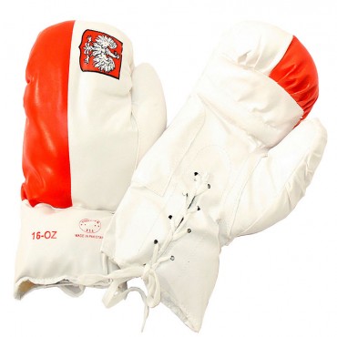 16 oz Polish Flag Boxing Gloves