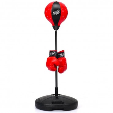 Kids Adjustable Stand Punching Bag Toy Set With Boxing Glove