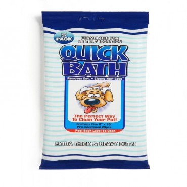 International Vet Quick Bath Wipes for Dogs - 10 Long x 8 Wide 5 Pack