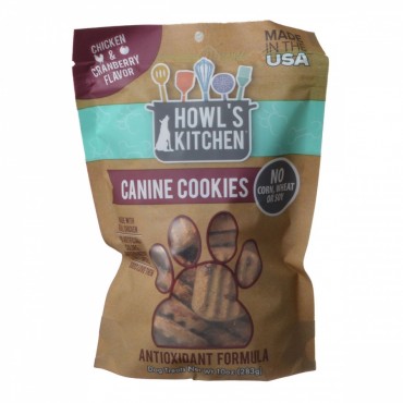Howls Kitchen Canine Cookies Antioxidant Formula - Chicken and Cranberry Flavor - 10 oz