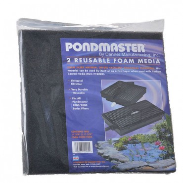Pond master Reusable Foam Media Pads - 11.75 in. Long x 11.75 in. Wide - 2 Pack