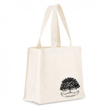 Personalized White Cotton Canvas Tote Bag - Oak Tree
