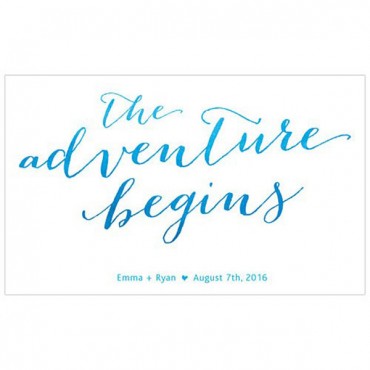 Personalized White Cotton Canvas Tote Bag - The Adventure Begins