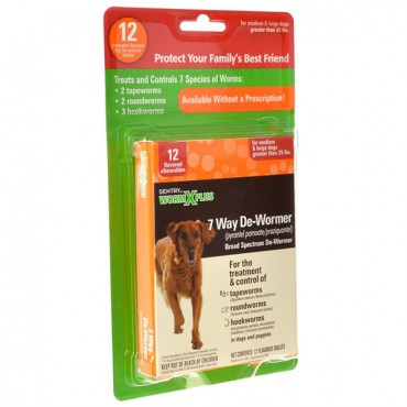Sentry Worm X Plus - Large Dogs - 12 Count