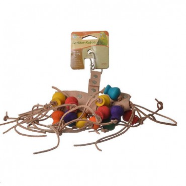 Penn Plax Bird Life Leather-Kabob Parrot Toy - 12 in. Long - Small Parrots and Medium Birds