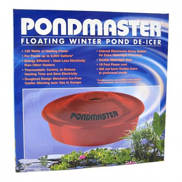 Pond master Floating Winter Pond De-Icer - 120 Watts - Up to 2,000 Gallons with 18' Cord
