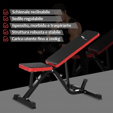 Red Costway Adjustable Sit Up Incline Abs Bench