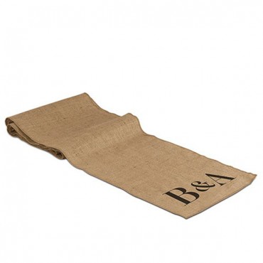 Burlap Table Runner With Equestrian Monogram