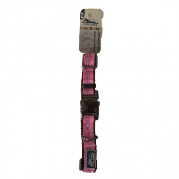 K9 Explorer Reflective Adjustable Dog Collar - Rosebud - 12 - 18 Long x 1 Wide