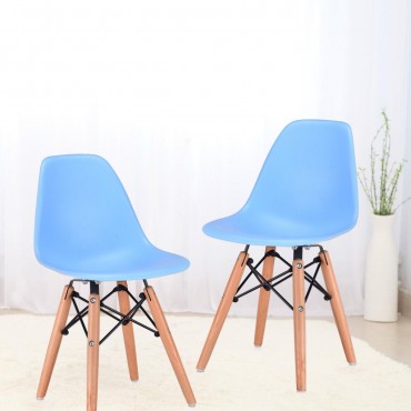 2 Colors Set Of 2 Kids Dining Armless Molded Side Chair