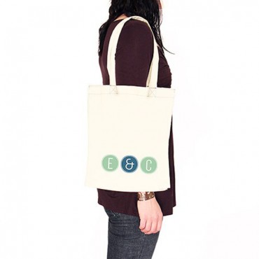 Personalized White Cotton Canvas Tote Bag - Smart Type