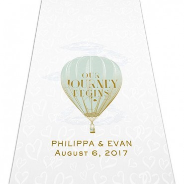 Vintage Travel Hot Air Balloon Personalized Aisle Runner