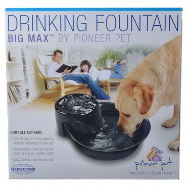 Pioneer Big Max Ceramic Drinking Fountain - Black - 128 oz