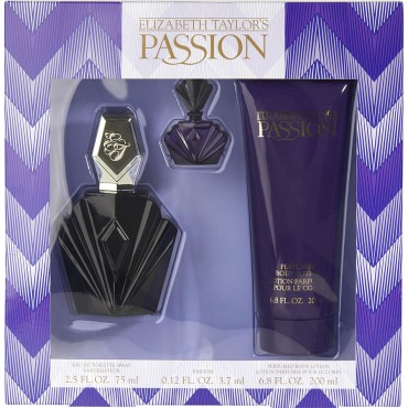 Passion - Eau De Toilette Spray 2.5 oz And Body Lotion 6.8 oz And Parfum 0.12 oz Mini