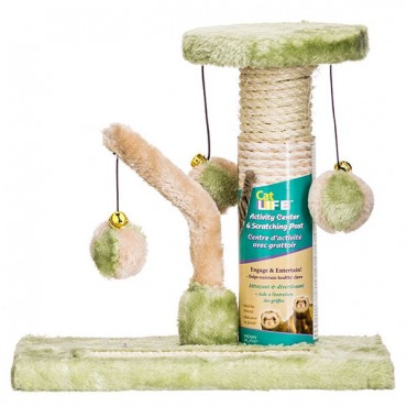 Penn Plax Cat Life Kitten Activity Center - Sisal Scratching Pad and Tower - 12 in. L x 7 in. W x 11.5 in. H