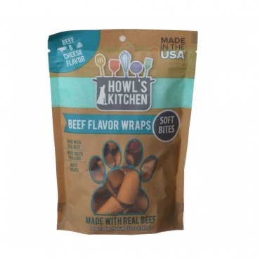 Howls Kitchen Beef Flavor Wraps Soft Bites - Beef and Cheese Flavor - 12 oz