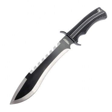 Defender-Xtreme Black Stainless 3CR13 Steel 16.5 in. Hunting Knife Machete with Sheath
