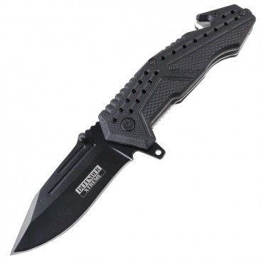 Defender-Xtreme 6.5 in. Spring Assisted Knives With Belt Clip & Glass Breaker