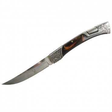 TheBoneEdge Thin Marble Engraved Design 9 in. Folding Knife 3CR13 Steel