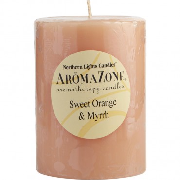 Sweet Orange And Myrrh Essential Blend - One Pillar Essential Blends Candle 3x4 Inch Burns 80 Hours
