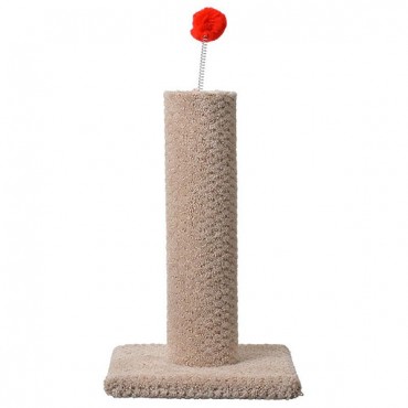 Classy Kitty Carpeted Cat Post with Spring Toy - 16 in. High - Assorted Colors