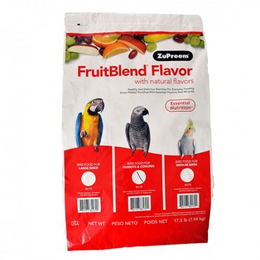 ZuPreem Fruit Blend Flavor Bird Food for Parrots and Conures - 17.5 lbs