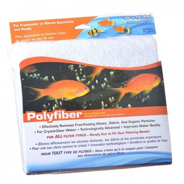 Penn Plax Poly fiber Filter Media Pad - 18 in. Long x 30 in. Wide - 2 Pieces