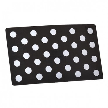 Petmate Plastic Food Mat - Black & White Dots - 19 in. Long x 11.5 in. Wide - 4 Pieces