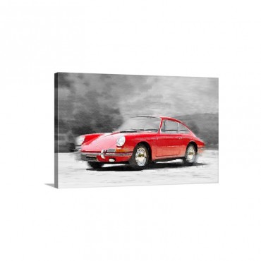 1964 Porsche 911 Watercolor Wall Art - Canvas - Gallery Wrap
