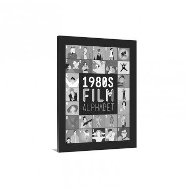 1980's Film Alphabet Minimalist Art Poster Wall Art - Canvas - Gallery Wrap