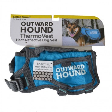 Outward Hound Thermovest Dog Vest - Blue - X-Small - Dogs 5-15 lbs - 21 Max. Chest Girth
