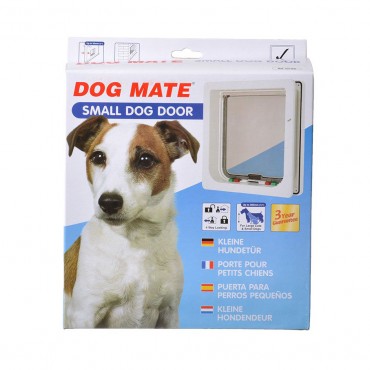 Dog Mate Multi Insulation Dog Door - White - Small Dogs up to 14 Shoulder Height