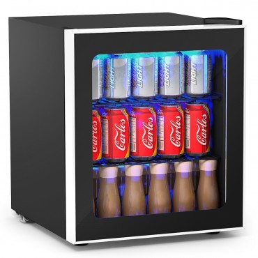 60 Can Beverage Mini Refrigerator W / Glass Door