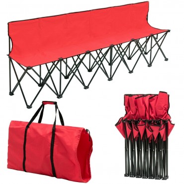 Portable Folding 6 Seats Chair Sideline Sports Bench