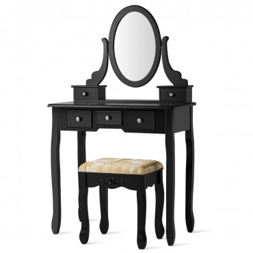 Vanity Make Up Table Set Dressing Table Set With 5 Drawers