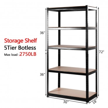 71 In. x 36 In. Heavy Duty 5 Level Adjustable Storage Garage Shelf