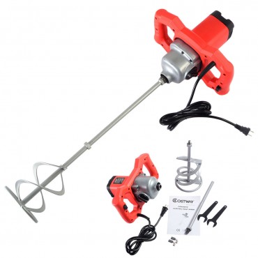 Electric Mortar Mixer 1600W Dual High Low Gear 6 Speed Paint Cement Grout