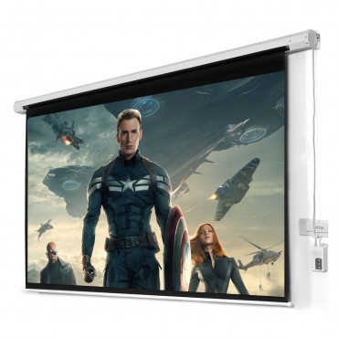 New 100 In. 16:9 HD Foldable Electric Motorized Projector Screen + Remote