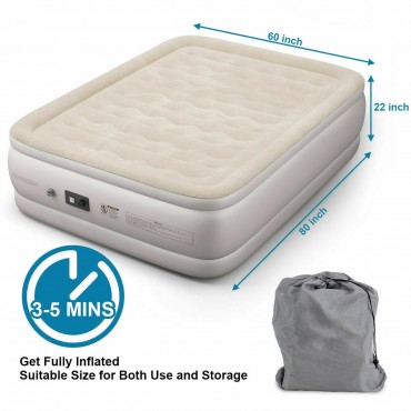 Luxury Quilt Top Raised Airbed With Built-In Pump