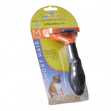 Furminator Deshedding Tool for Dogs - Short Hair Medium Dogs Under 2 Hair Length
