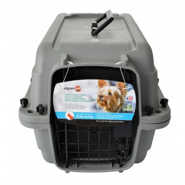 Aspen Pet Traditional Pet Kennel - Gray - Dogs up to 10 lbs - 20 L x 13 W x 11 H