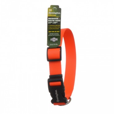 Remington Adjustable Patterned Dog Collar - Safety Orange - 1 W x 14-20 L