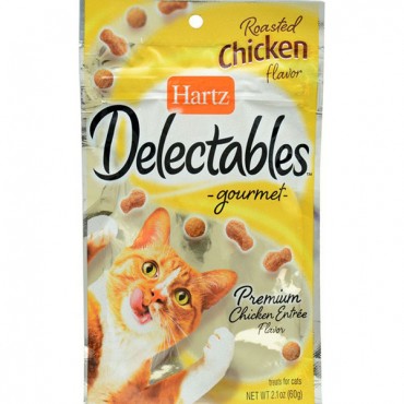 Hartz Delectable Gourmet Cat Treats - Roasted Chicken Flavor - 2.1 oz - 10 Pieces