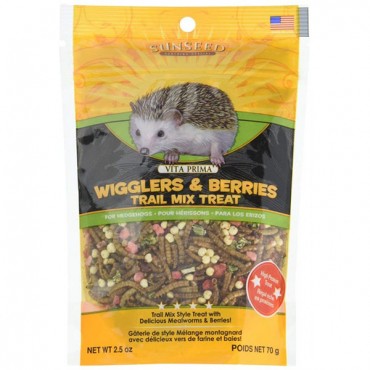 Sunseed Vita Prima Wigglers and Berries Trail Mix Hedgehog Treat - 2.5 oz - 2 Pieces