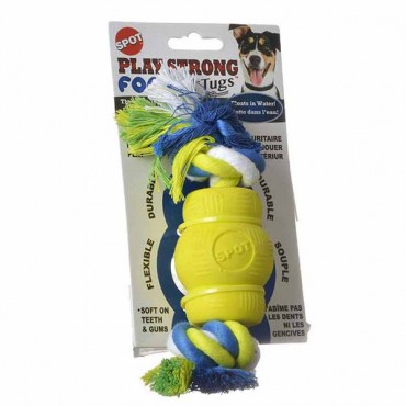 Spot Play Strong Foamz Dog Toy - Chew with Rope - 2.75 in. Long - Assorted Colors - 4 Pieces