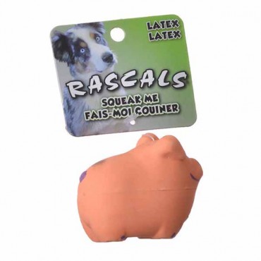 Rascals Latex Pig Dog Toy - Pink - 2.75 in. Long - 4 Pieces